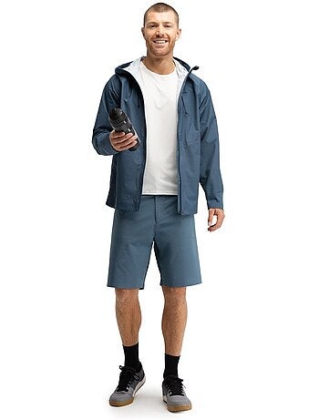 Chaqueta impermeable cicloturismo hombre ciclismo hombre uncharted indigo