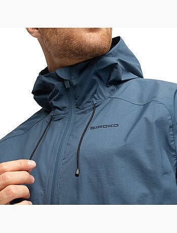 Chaqueta impermeable cicloturismo hombre ciclismo hombre uncharted indigo