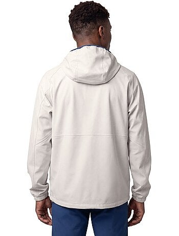 Chaqueta impermeable con capucha trail running hombre hombre canfranc gray
