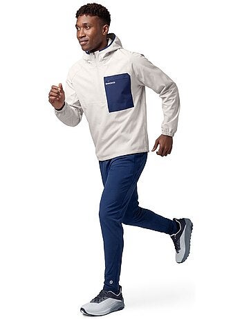 Chaqueta impermeable con capucha trail running hombre hombre canfranc gray