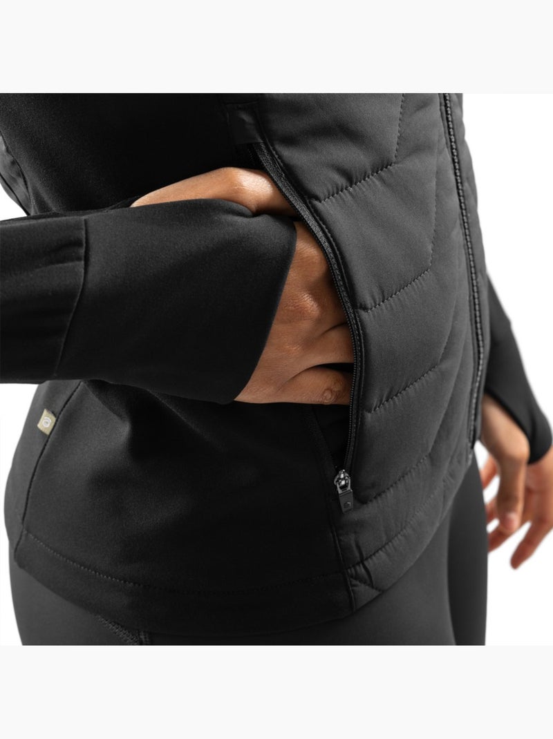 Chaqueta insulada ligera entrenamiento mujer fitness mujer resolve Negro - Kiabi