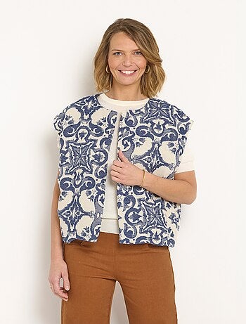 Chaqueta jacquard sin mangas con cuello redondo - AFIBEL
