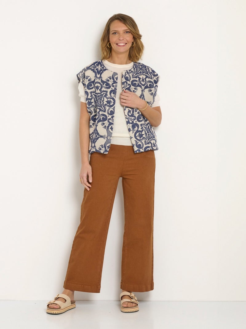 Chaqueta jacquard sin mangas con cuello redondo - AFIBEL Azul - Kiabi