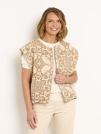 Chaqueta jacquard sin mangas con cuello redondo - AFIBEL