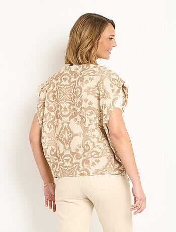 Chaqueta jacquard sin mangas con cuello redondo - AFIBEL