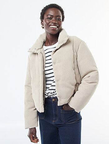 Chaqueta 'JDY' de tejido de canalé con cuello envolvente