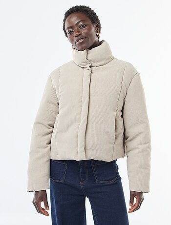 Chaqueta 'JDY' de tejido de canalé con cuello envolvente
