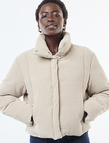 Chaqueta 'JDY' de tejido de canalé con cuello envolvente