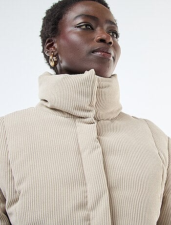 Chaqueta 'JDY' de tejido de canalé con cuello envolvente