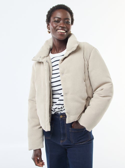 Chaqueta 'JDY' de tejido de canalé con cuello envolvente - Kiabi