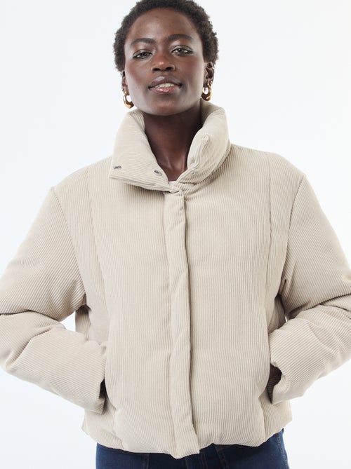 Chaqueta 'JDY' de tejido de canalé con cuello envolvente - Kiabi