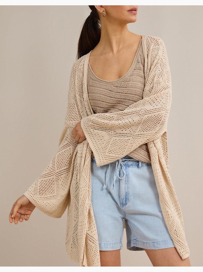 Chaqueta kimono, mo fashion Beige - Kiabi