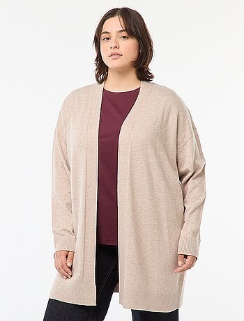 Chaqueta larga abierta fina