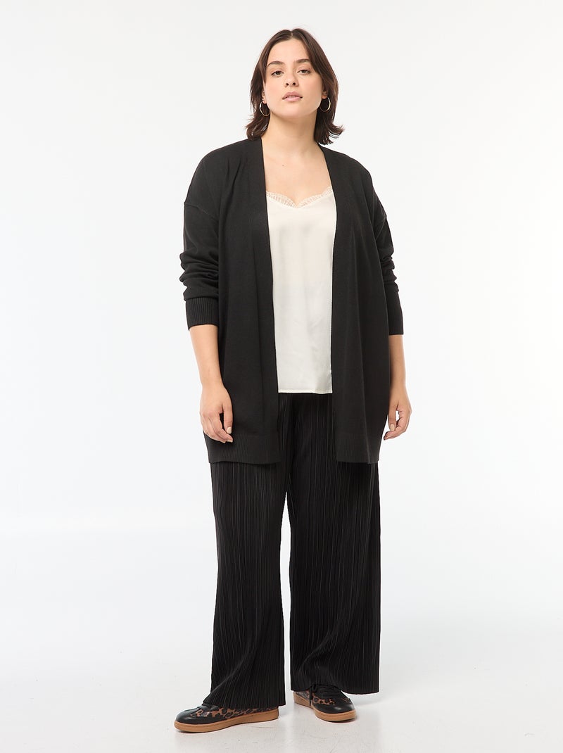 Chaqueta larga abierta fina negro - Kiabi