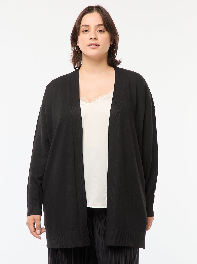 Chaqueta larga abierta fina negro - Kiabi