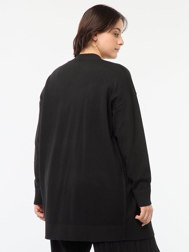 Chaqueta larga abierta fina negro - Kiabi