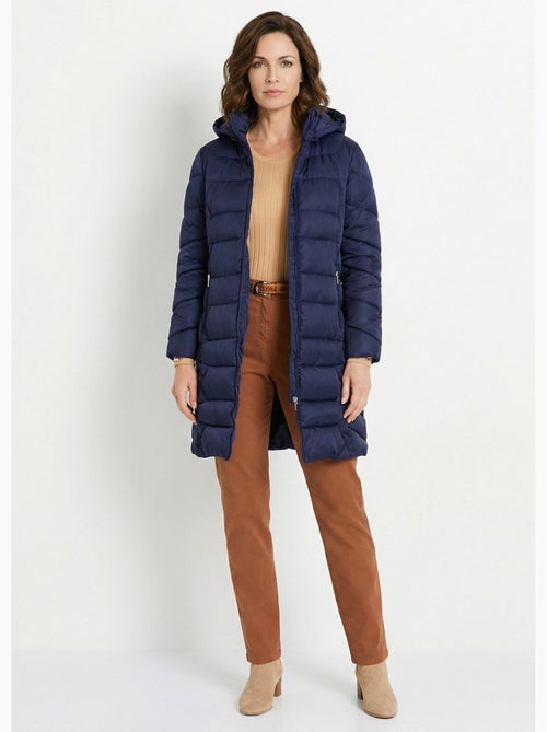 Chaqueta larga acolchada con capucha - Afibel - Kiabi