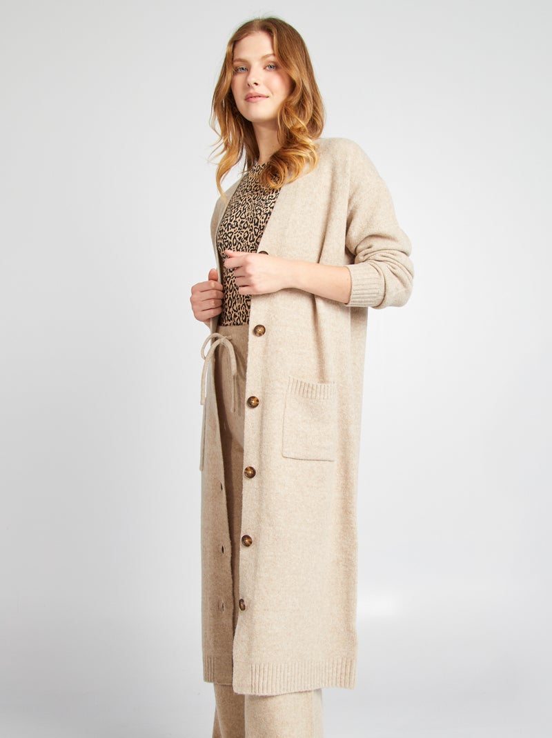 Chaqueta larga con bolsillos BEIGE - Kiabi