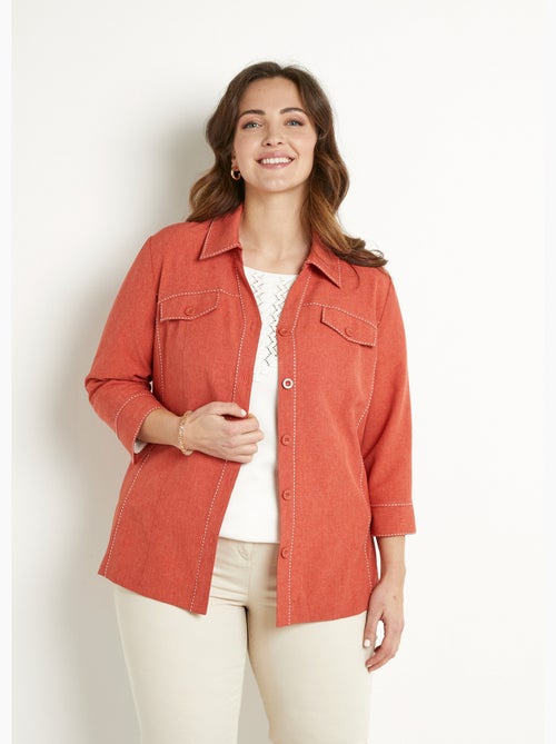 Chaqueta larga con botones - Afibel - Kiabi