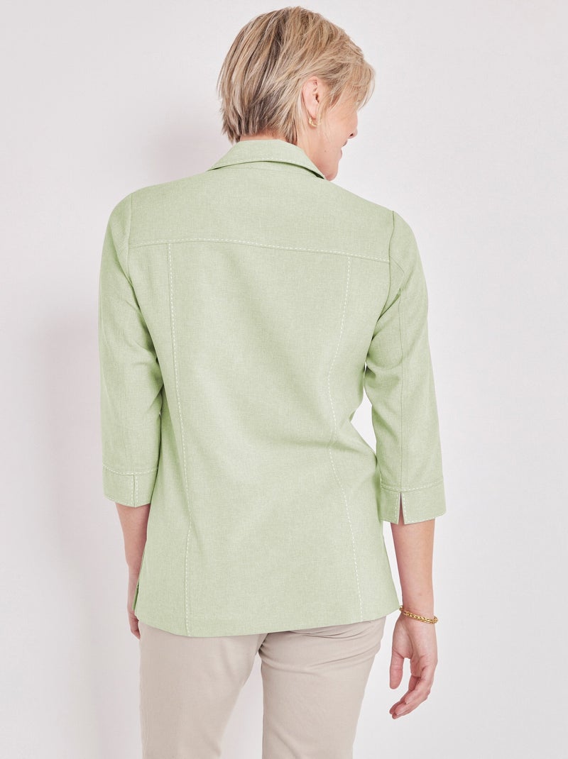 Chaqueta larga con botones - Afibel Verde - Kiabi