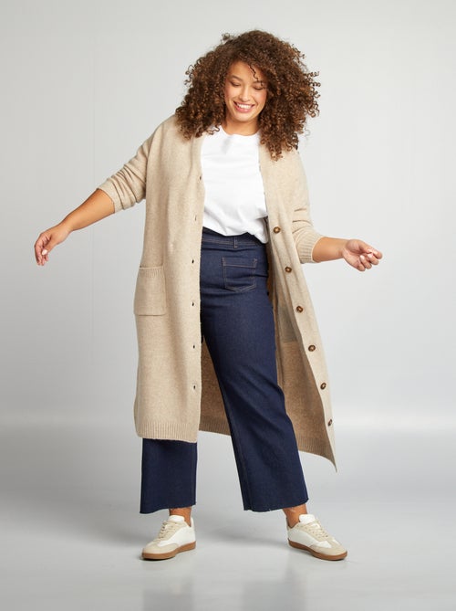 Chaqueta larga con botones - Kiabi