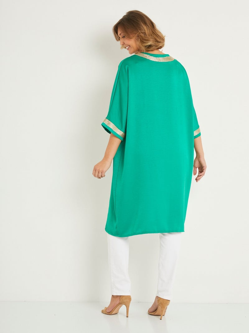 Chaqueta larga con detalles chic - AFIBEL Verde - Kiabi
