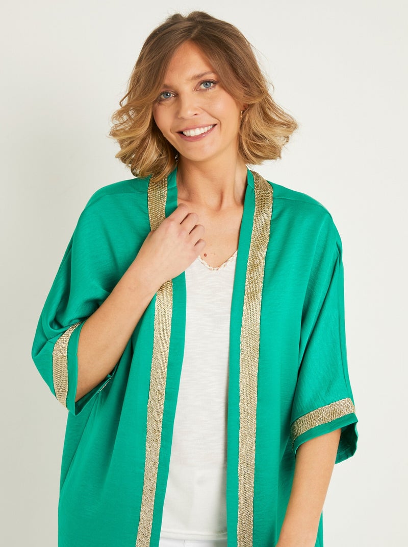 Chaqueta larga con detalles chic - AFIBEL Verde - Kiabi