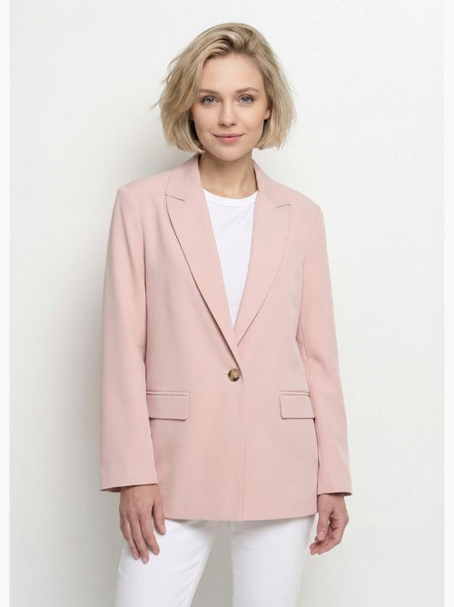 Chaqueta larga de 1 botón con cuello sastre - Afibel - Kiabi