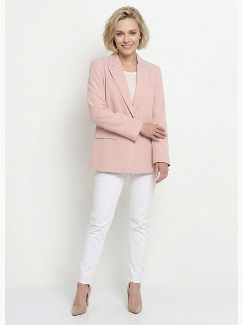 Chaqueta larga de 1 botón con cuello sastre - Afibel - Kiabi