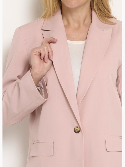 Chaqueta larga de 1 botón con cuello sastre - Afibel - Kiabi