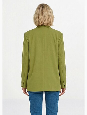 Chaqueta larga de 1 botón con cuello sastre - Afibel