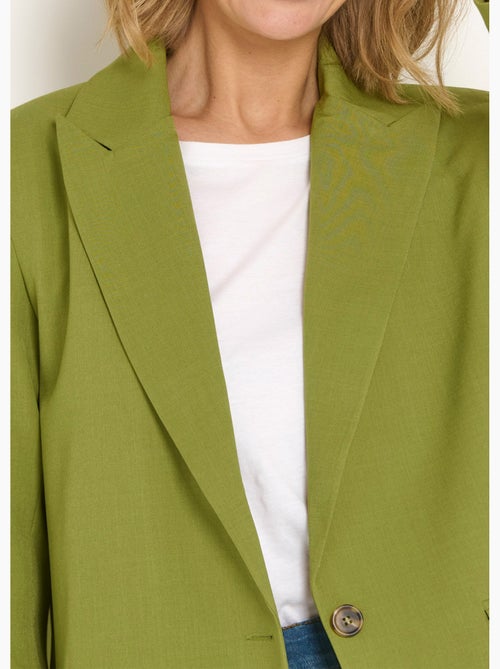 Chaqueta larga de 1 botón con cuello sastre - Afibel - Kiabi