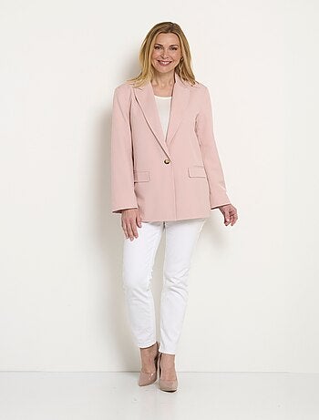 Chaqueta larga de 1 botón con cuello sastre