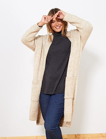 Chaqueta larga de punto - Kiabi