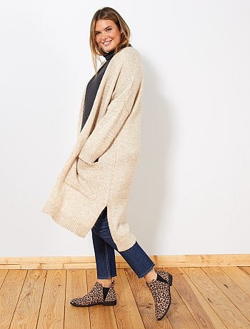 Chaqueta larga de punto - Kiabi