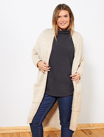 Chaqueta larga de punto - Kiabi