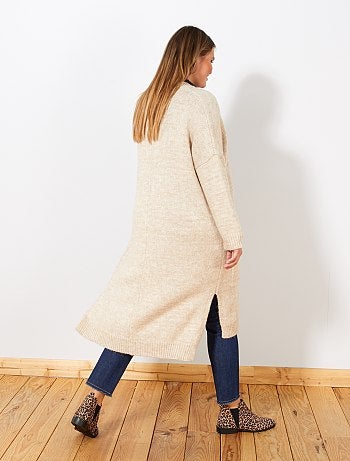 Chaqueta larga de punto - Kiabi