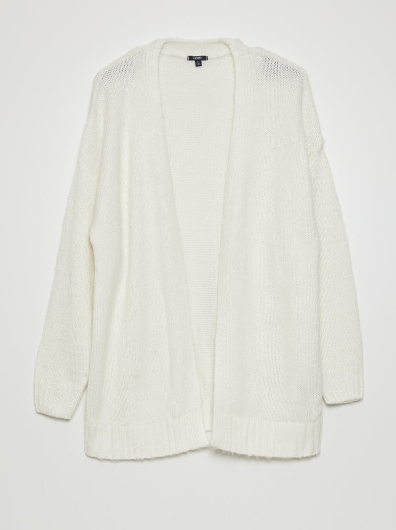 Chaqueta larga de punto BLANCO - Kiabi