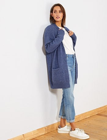 Chaqueta larga de punto bobo - Kiabi