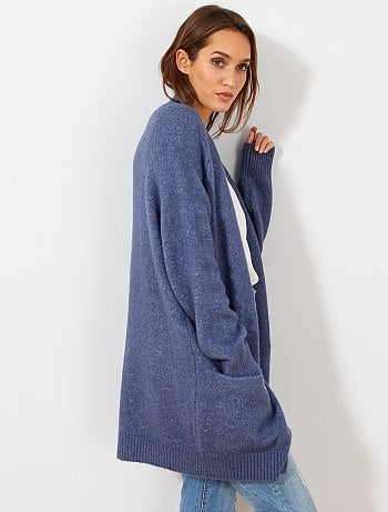 Chaqueta larga de punto bobo - Kiabi