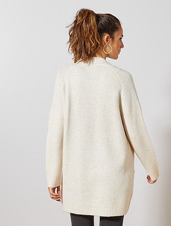 Chaqueta larga de punto bobo - Kiabi