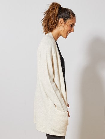 Chaqueta larga de punto bobo - Kiabi