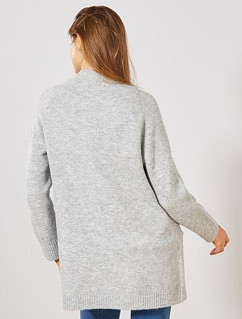 Chaqueta larga de punto bobo - Kiabi