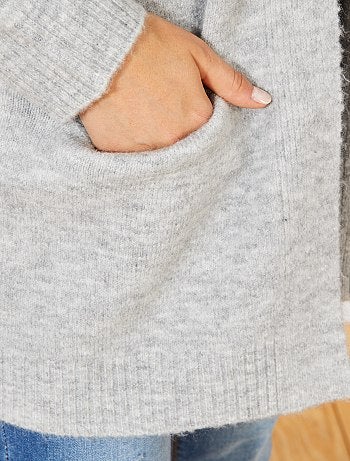 Chaqueta larga de punto bobo - Kiabi