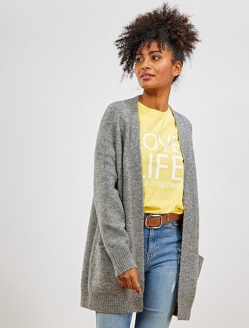 Chaqueta larga de punto bobo - Kiabi