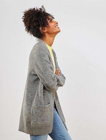 Chaqueta larga de punto bobo - Kiabi