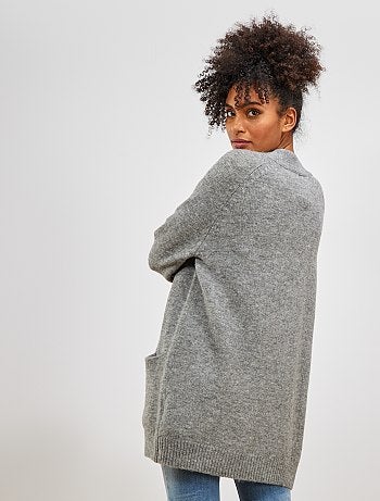 Chaqueta larga de punto bobo - Kiabi