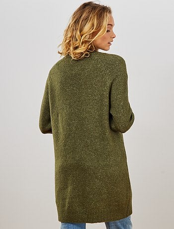 Chaqueta larga de punto bobo - Kiabi