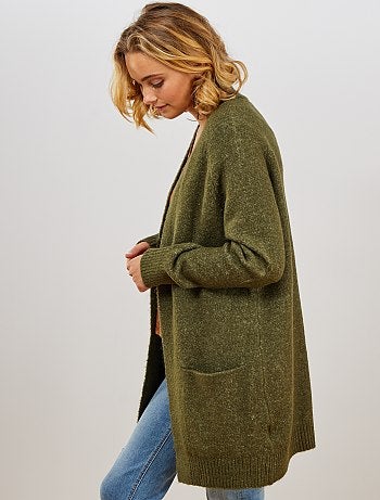 Chaqueta larga de punto bobo - Kiabi