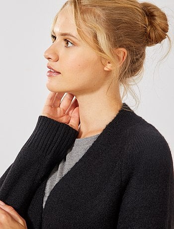 Chaqueta larga de punto bobo - Kiabi